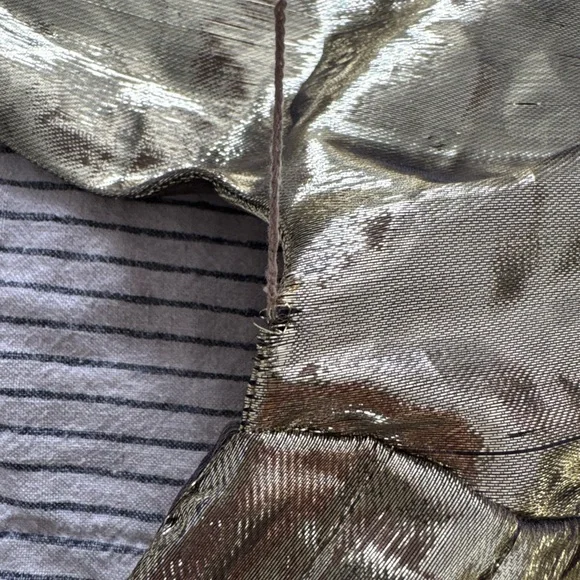 *ARCHIVE* RHODE Gold Lamè Ella Mini Dress Size S/M DEFECTS NEEDS WORK - Picture 12 of 13